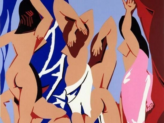 Patrick Caulfield, Les Demoiselles d`Avignon vues de Derriere, 1999, Screenprint Paper, 132.1 x 111.7cm, Image 106.2 x 92.2cm, Edition of 65, Courtesy the artist and the Alan Cristea Gallery