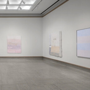 Neha Vedpathak with Agnes Martin, Subtleism, exhibition view. Courtesy of David Klein Gallery
