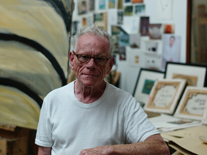 Patrick Hall in his studio, image courtesy Hillsboro Fine Art, Dublin
