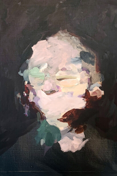 Richard Butler - Amnesiachostess 2020 - oil on canvas - 30x24 in__TH