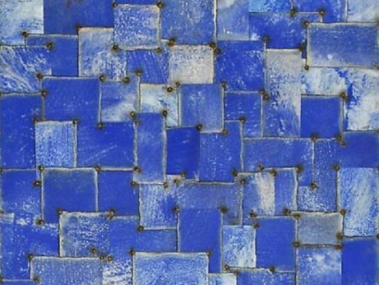 Nathan Slate Joseph Time for Peace III (detail), 2004 Pure color pigment on galvanized steel 96 x 48"