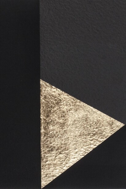 Alberto Burri, Oro e Nero 8, (from the series Oro e Nero), 1993. Silkscreen and gold leaf, Colombe paper 60.3 x 86.6 cm, 23 3/4 x 34 1/8 in. AP of an Edition of 25 + 5 AP