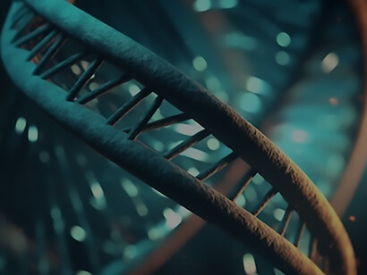 A visual representation capturing the intricate structure of the human DNA chain