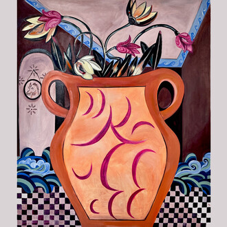 Jingqi Wang, Ulysess, Oil on canvas, 55x47in, 2023. Courtesy of Village OneArt