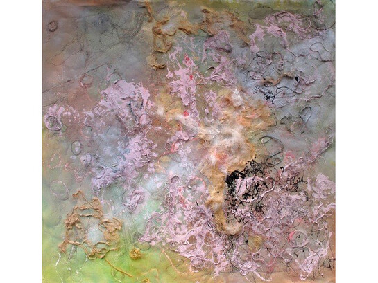 Jillian Platt - Spring II - Acrylic, sheeps wool, hair on canvas - 41" x 39"