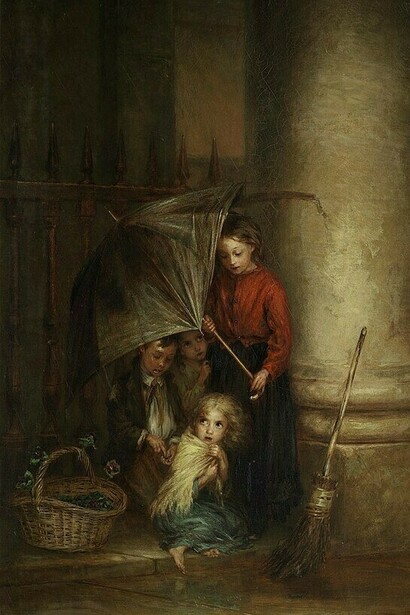 "A Passing Cloud", oil on canvas, Augustus Edwin Mulready, 1877