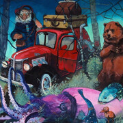 Deniz Defne Acerol,  Kalamar Salatası , 2019, tuval üzeri akrilik, 40x60cm