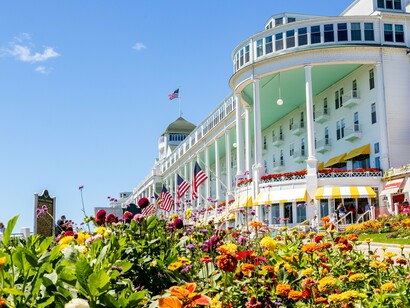 A picturesque view of the Grand Hotel, reflecting the grandeur and charm of this historic destination