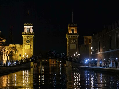 Corridori della Venice Night Trail, sullo sfondo l'Arsenale di Venezia, Venezia