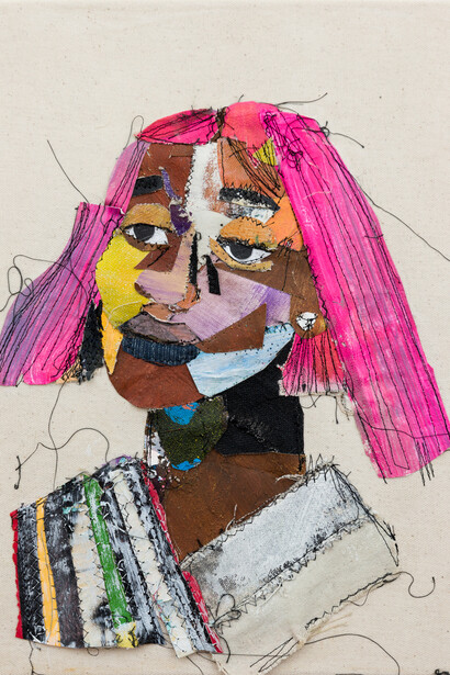 Eustace Mamba, Pink hair lady, 2024. Courtesy of Paradigm Gallery + Studio