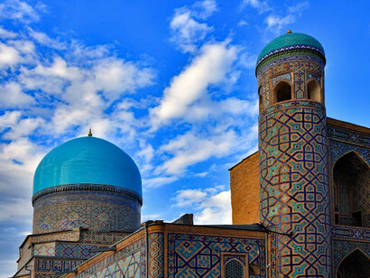 Necrópolis de Shakhi-Zinda en la ciudad de Samarcanda, Uzbekistán