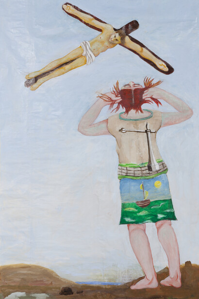 Charles Garabedian, Stigmata, 2014, acrylic on paper, 72 x 45 3/4 inches