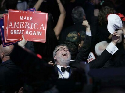 Partidarios de Trump celebran su victoria electoral
