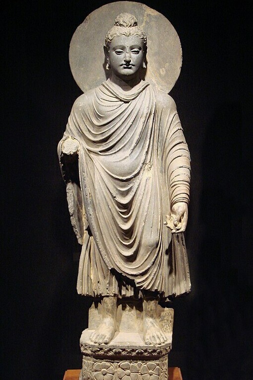 Rappresentazione del Buddha nell'arte greco-buddhista del Gandhara, I sec. d.C, Museo nazionale di Tokyo, Giappone