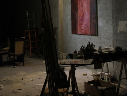 Studio Space, Night, 2025. Photograph by Kristian Zara