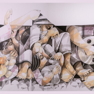 Wadeei Khaled, A song in the womb of time (detail), 2026. Courtesy of Artbooth Gallery