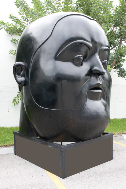 Fernando Botero, Head, 1999, Bronze, 99 ½ x 88 x 86 in. 252.7 x 223.5 x 218.4 cm.