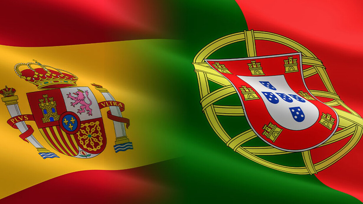 Banderas de España y Portugal