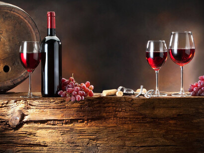 Red wine in a Cantina