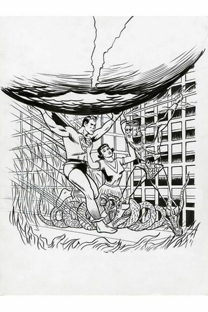 Jim Shaw, Blake/Boring, 2010, Ink on paper, 9 x 12 in (22.86 x 30.48 cm)