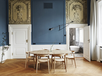 The cozy sitting room in the suite at Nobis Hotel, where understated elegance and calm design invite you to unwind and relax, Copehagen, Denmark