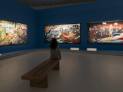 Times in tapestry, exhibition view. Courtesy of Mudac