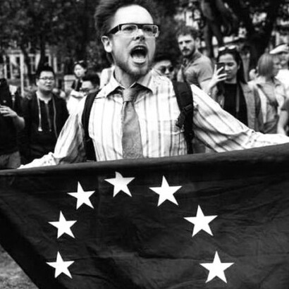 Manifestante contrario al 'brexit'