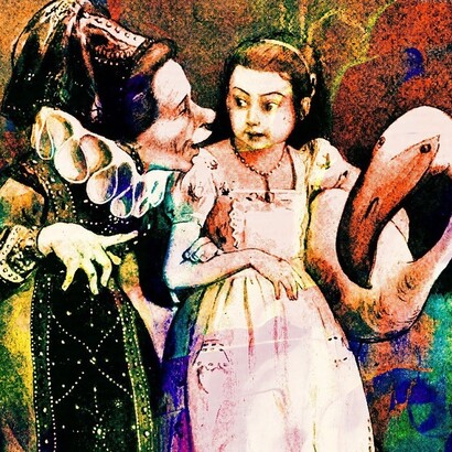 En el capítulo VIII, Alicia juega con la reina a un croquet muy especial: las bolas son erizos y en vez de mazos se utilizan flamencos