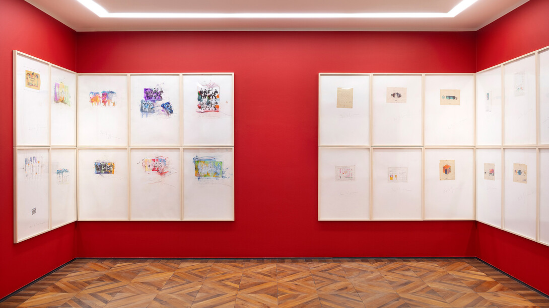 Mario Schifano, Gianni Malabarba, Pittura e poesia, vista della mostra. Per gentile concessione di Anna Defrancesco