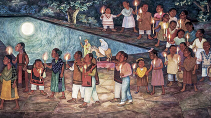 Niños pidiendo posada, del pintor mexicano Diego Rivera