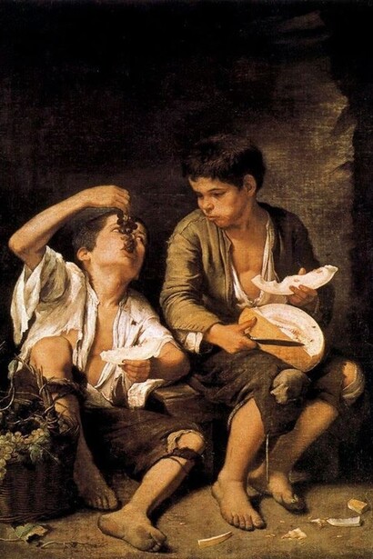 «NIños comiendo uvas y melón» (entre 1644 y 1650), Murillo
