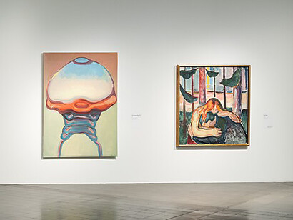 Maria Lassnig and Edvard Munch, exhibition view. Courtesy of Hamburger Kunsthalle 