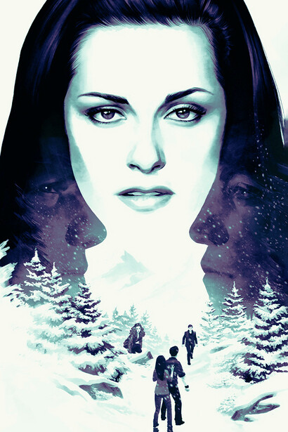 Póster por el décimo aniversario de Eclipse. Series como True Blood o The Vampire Diaries siguieron ese camino, integrando al vampiro en la vida cotidiana y cargándolo de erotismo, melancolía y conflicto interior