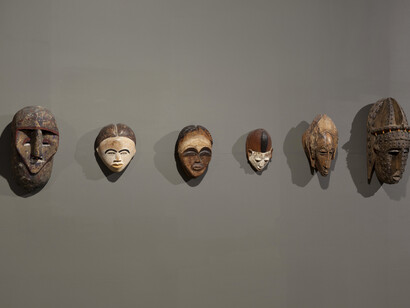 African masks, 19th and 20th century, The Anthony Quinn Collection. Photo by John
Berens.