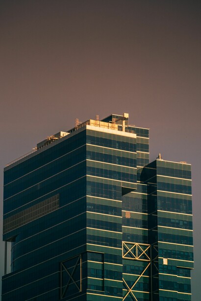A modern building. Technology rocketed in the 21st century