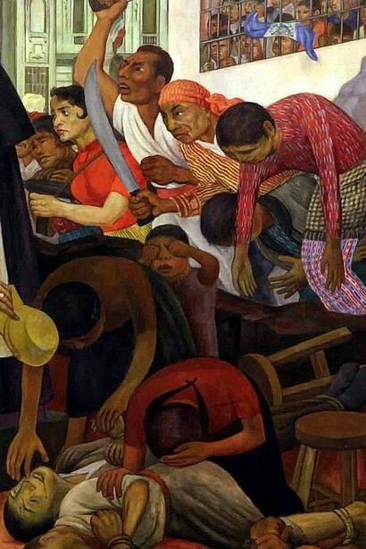 Detalle de "Gloriosa Victoria", témpera sobre lienzo, Diego Rivera, 1954
