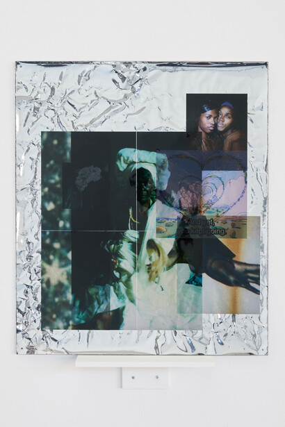 Ebun Sodipo, And yet you kept going, 2023, mylar, digital paper print, and epoxy resin. 70x60x1 cm, unique. Photographer: Moritz Schermbach. Courtesy of Vitrine, Basel
