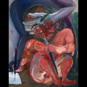 Nazim Ünal Yilmaz, Baby Me, 2022, oil on canvas, 50x40cm. Courtesy the artist and Harkawik, NYC