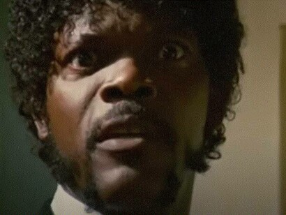 Jules Winnfield nella scena in cui recita Ezechiele 25,17, Pulp Fiction, 1994 