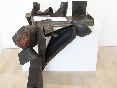 Table Piece 'Clear Sight' (B1966) (1989-90), Waxed steel, 107 x 107 x 132 cm, Image courtesy of Annely Juda/Barford Sculptures
