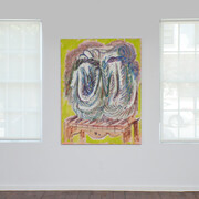 On Keys, 2015, oil on linen, 58 x 43.5 inches, installation views