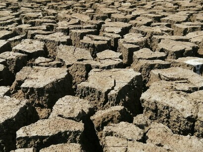 A dry, barren landscape, a reminder of the ecological consequences of desertification and the importance of sustainable land management