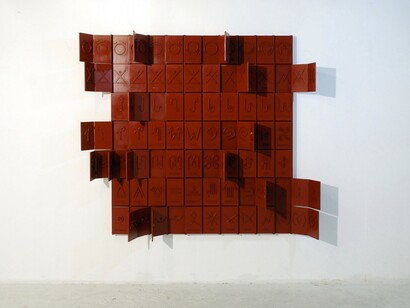 David Reimondo, FEELINGS TABLE,carved and painted wood 