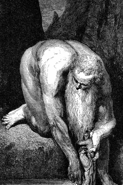 Grabado de Gustav Doré, representando el canto XXXI de la "Divina Comedia"