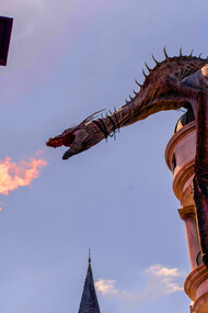 A Hungarian Horntail Dragon at Universal Studios, symbolizing how beloved stories continue to live beyond their original screen
