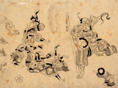 Bozzetto per il “Romanzo dei tre regni” di Katsushika Hokusai, 1830, collezione del Museo d'Arte di Honolulu