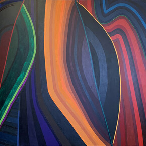 June Edmonds, Ahead, Behind, Beneath, 2021. Acrylic on canvas, 72 x 122 in (182.9 x 309.9 cm). © June Edmonds. Courtesy of Luis De Jesus Los Angeles