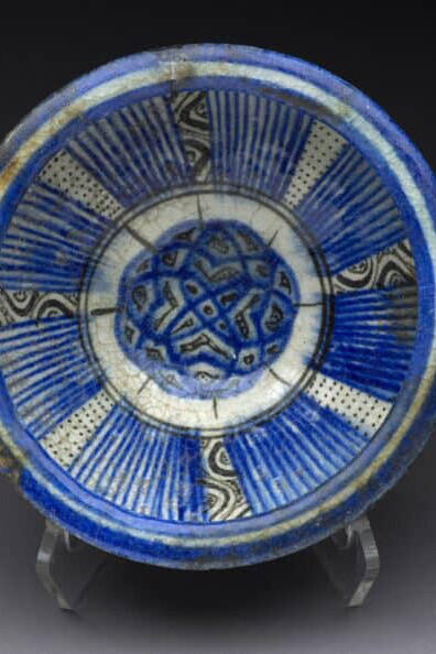Iranian, Kashan-style underglaze blue bowl (detail), 13th – 14th century. Courtesy of The Harn Museum