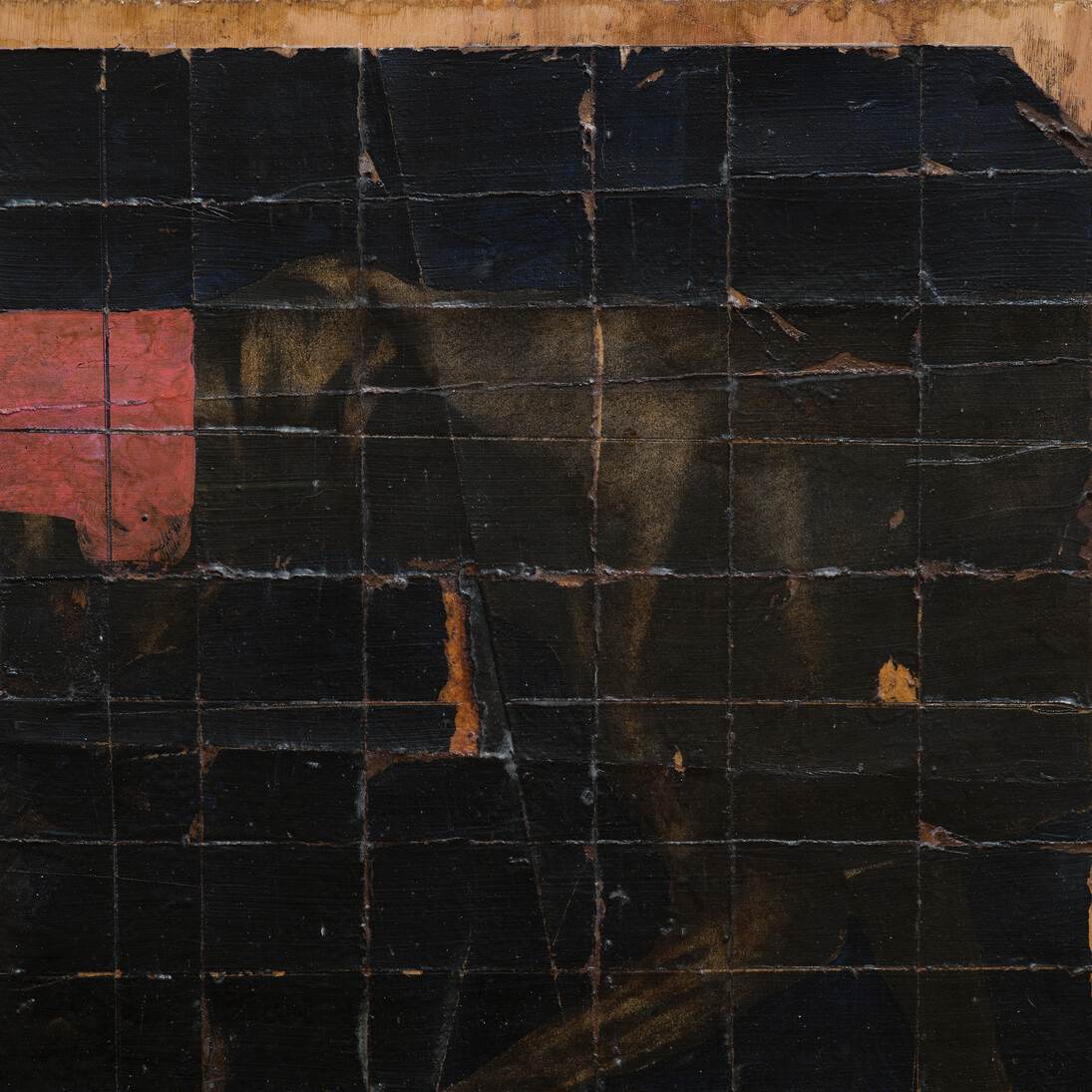 Kenichi Hoshine, Untitled, Charcoal, gouache, shellac on paper mounted on wood, 27.3 x 27.3 cm