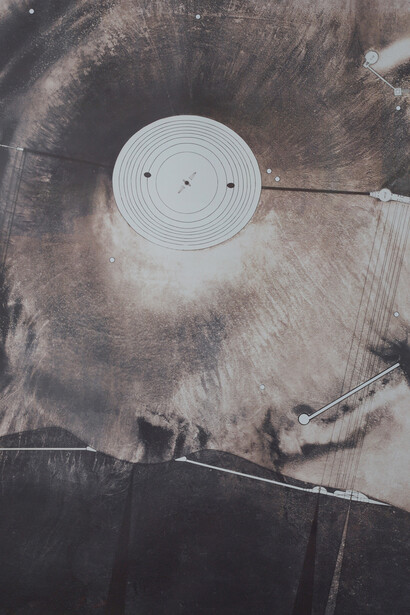 James Turrell, Site plan with projected section and survey net (detail), 1992. Courtesy of the artist and Lisa Sette Gallery
